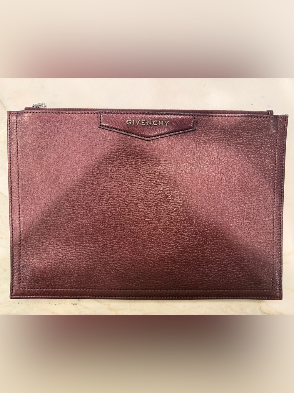 Givenchy Burgundy Leather Clutch